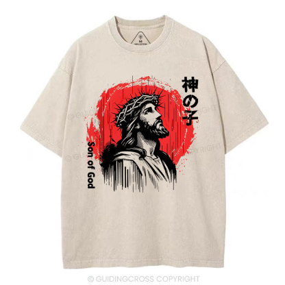 Son Of God Jesus Christian Washed T-Shirt