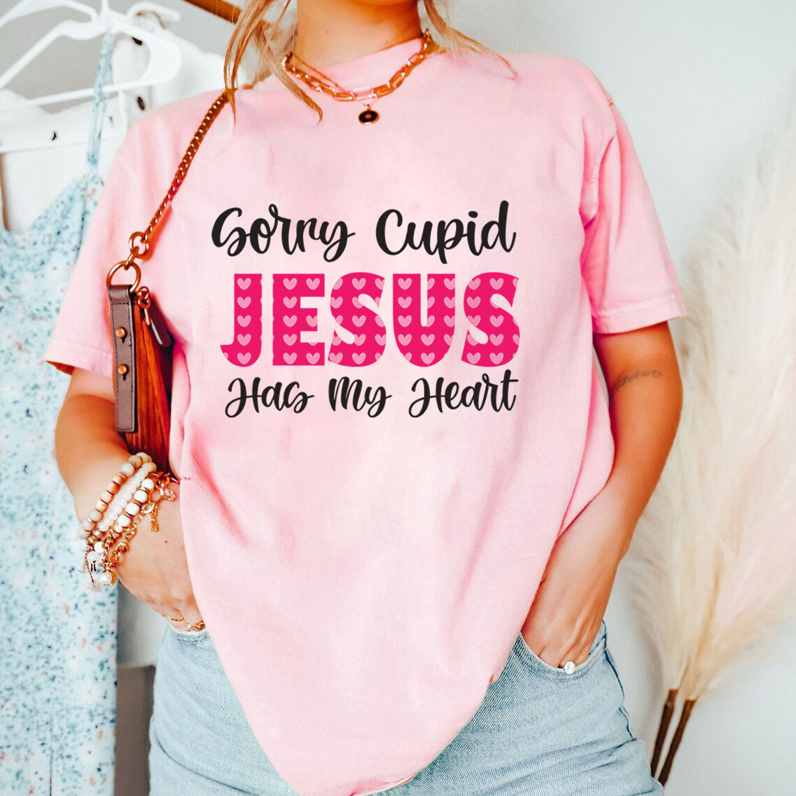 Sorry Cupid Jesus Has My Heart Christian T-Shirt