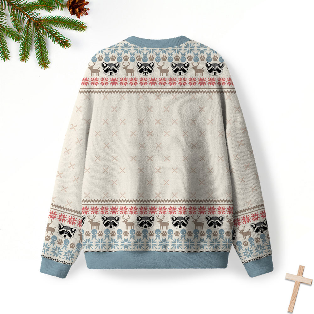 Sorry Saint Christmas Is For Jesus Furry Christian Lightweight Sweater