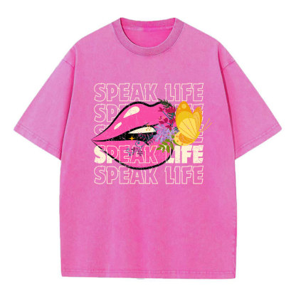 Speak Life Christian Washed T-Shirt