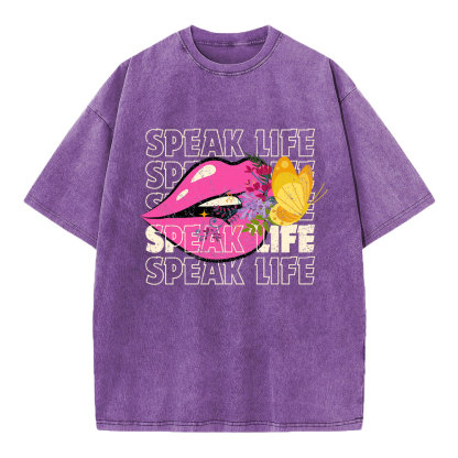 Speak Life Christian Washed T-Shirt