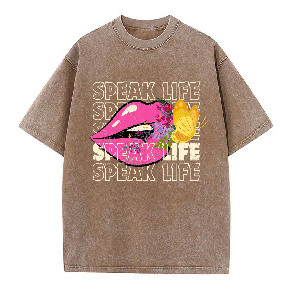Speak Life Christian Washed T-Shirt
