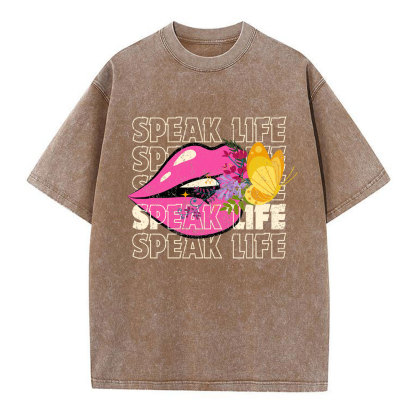 Speak Life Christian Washed T-Shirt