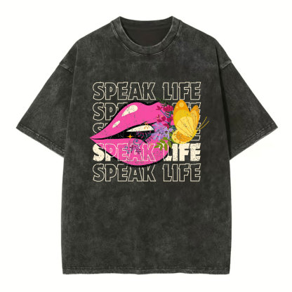 Speak Life Christian Washed T-Shirt
