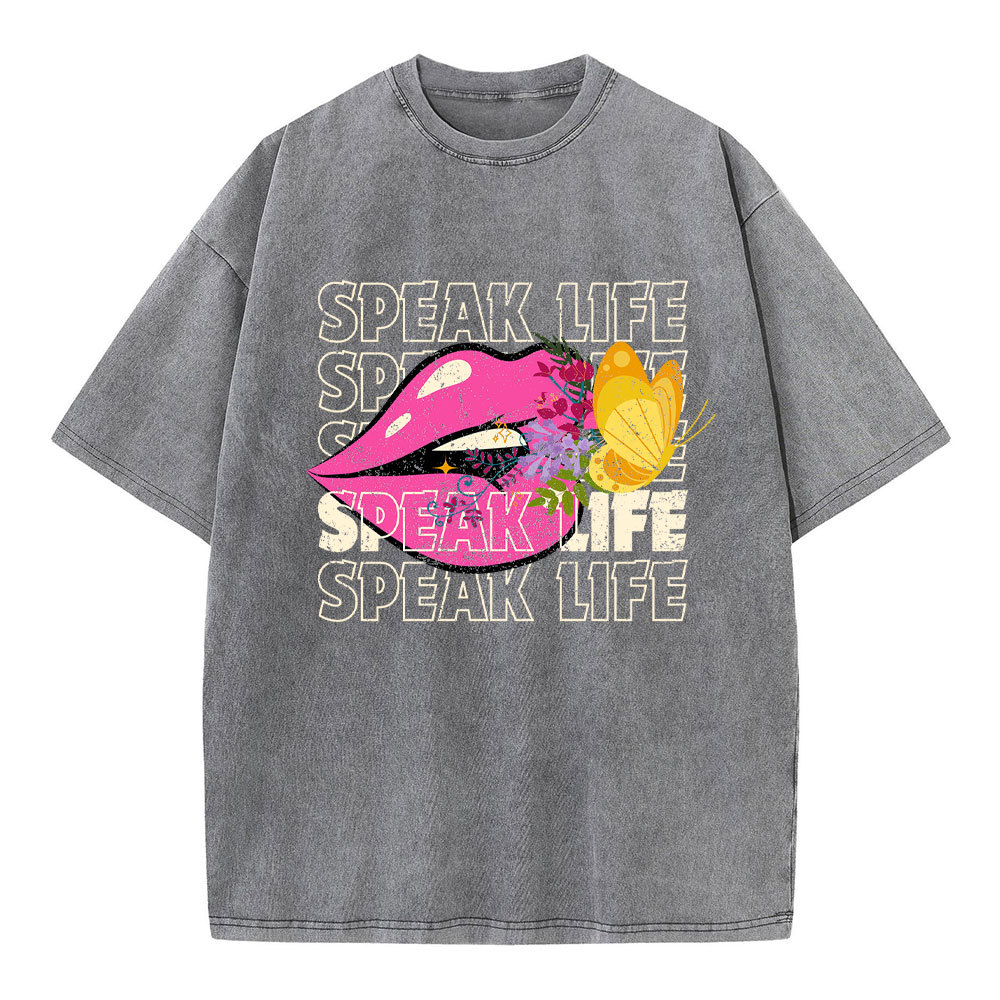 Speak Life Christian Washed T-Shirt