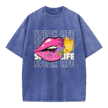 Speak Life Christian Washed T-Shirt