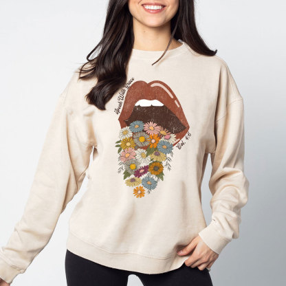 Speak With Grace Christian Washed Sweatshirt