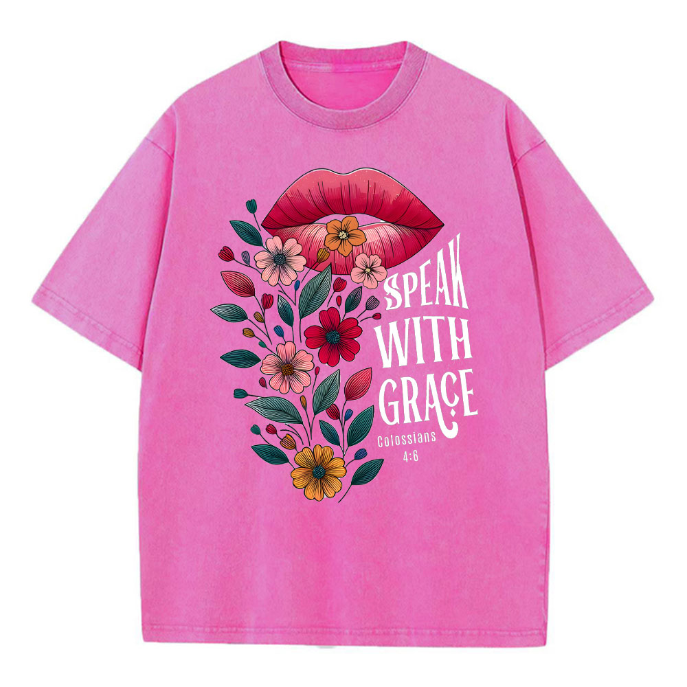 Speak With Grace Christian Washed T-Shirt