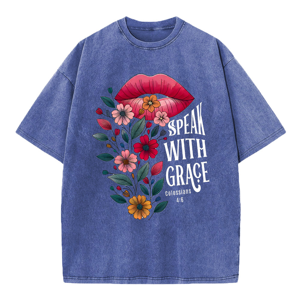 Speak With Grace Christian Washed T-Shirt