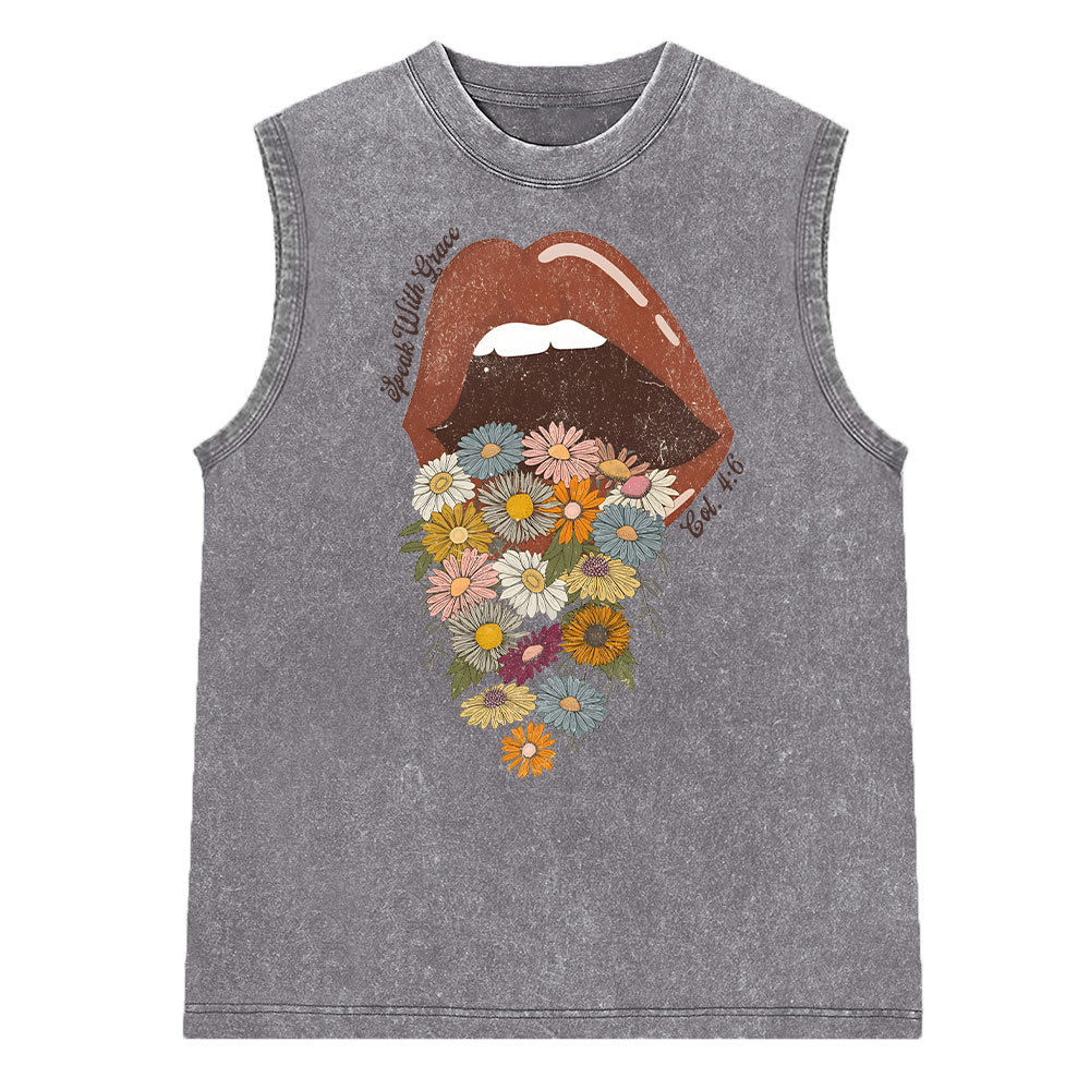 Speak With Grace Washed Sleeveless Tee