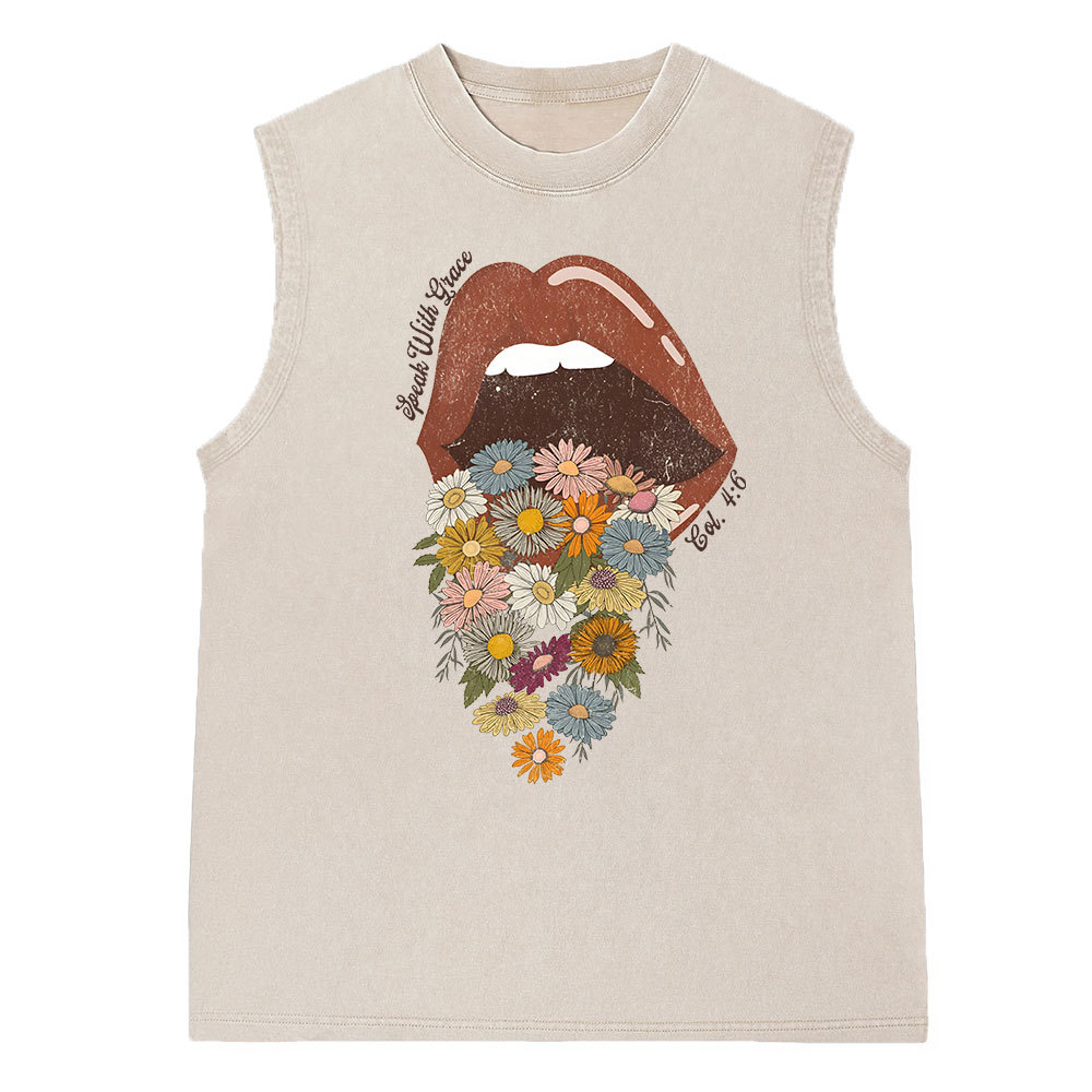 Speak With Grace Washed Sleeveless Tee