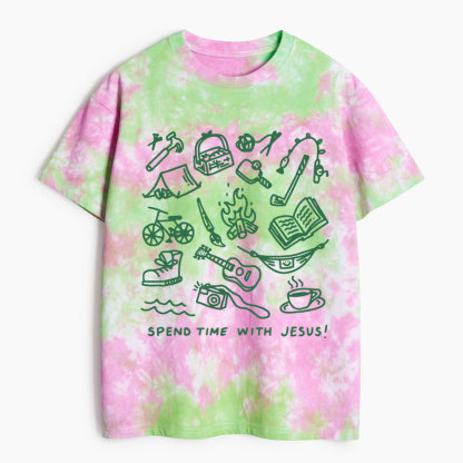 Spend Time With Jesus Christian Heavy Cotton Tie Dye T-Shirt