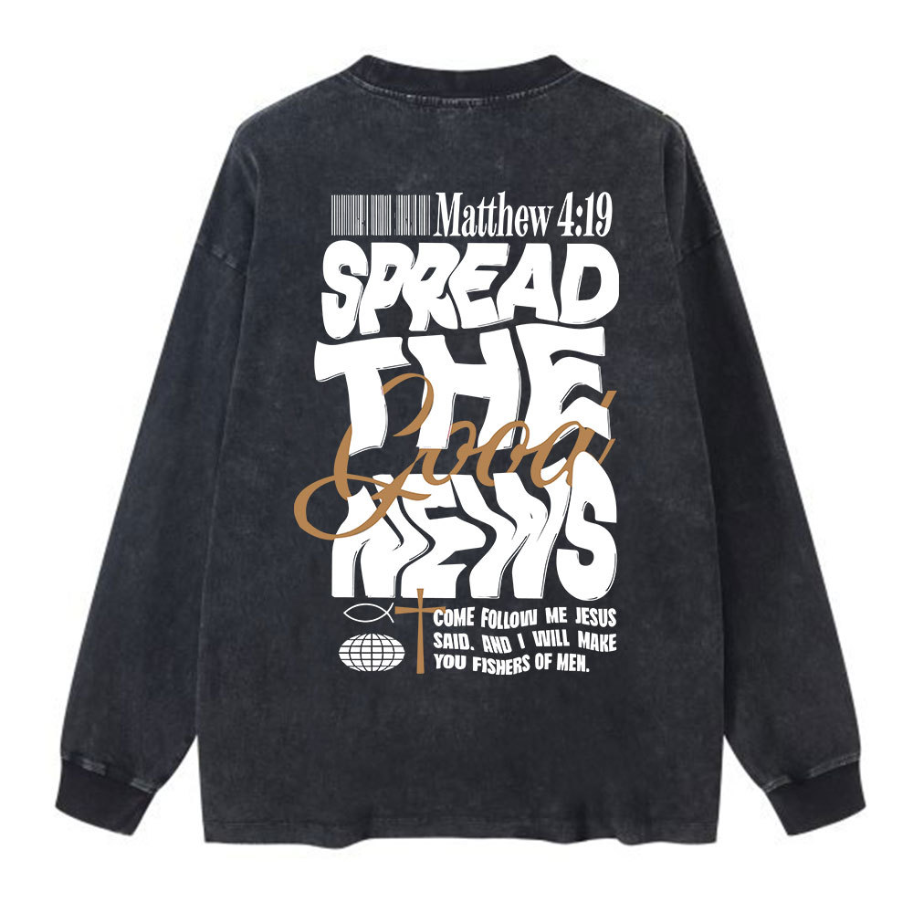 Sample Washed Long Sleeve T-Shirt Sale - GuidingCross