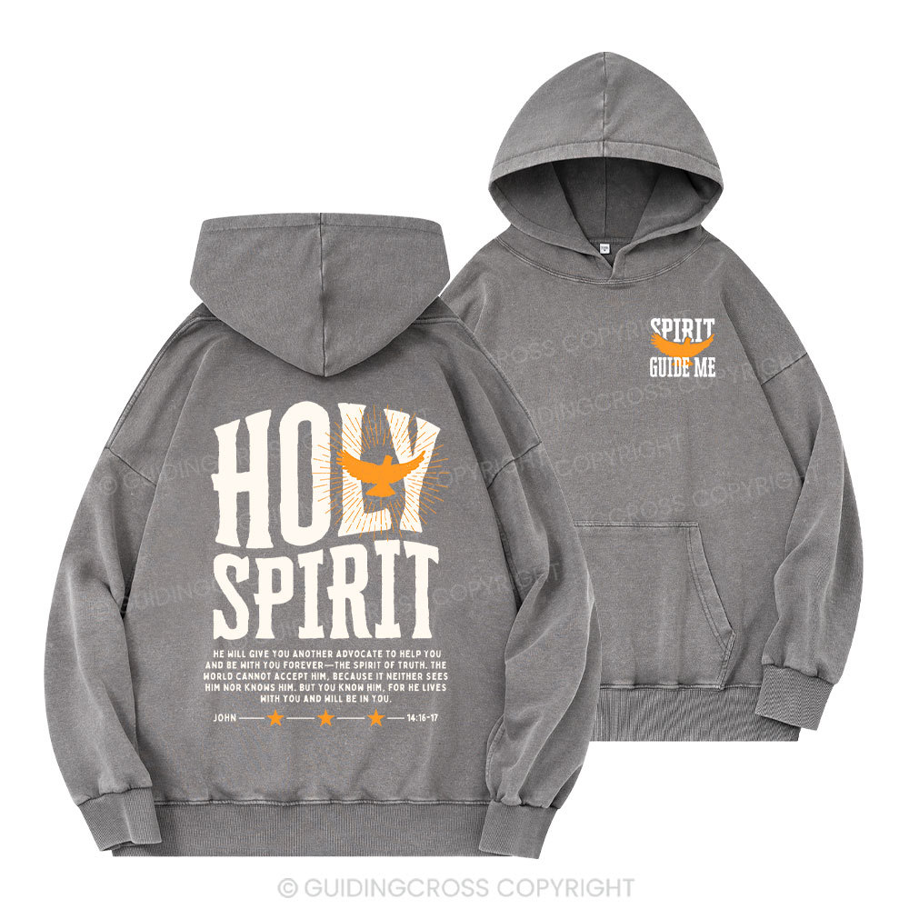  Spirit Guide Me Christian Washed Hoodie