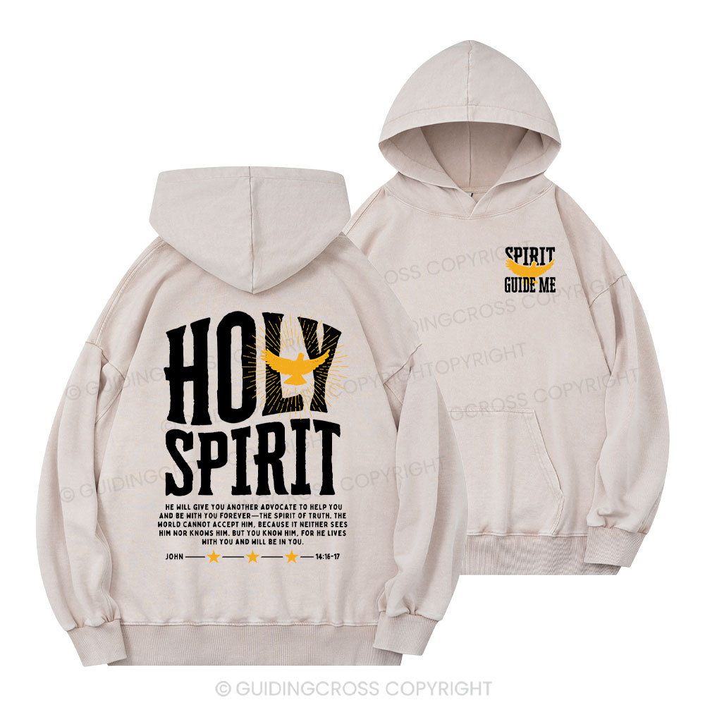  Spirit Guide Me Christian Washed Hoodie