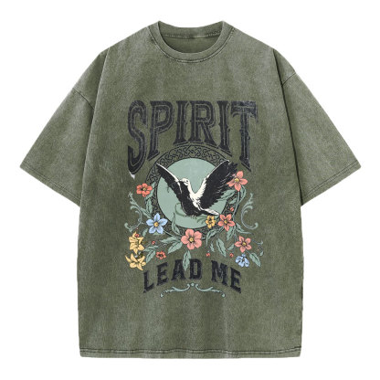 Spirit Lead Me Christian Washed T-Shirt