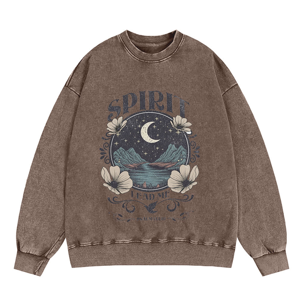 Spirit Lead Me Christian Washed Sweatshirt