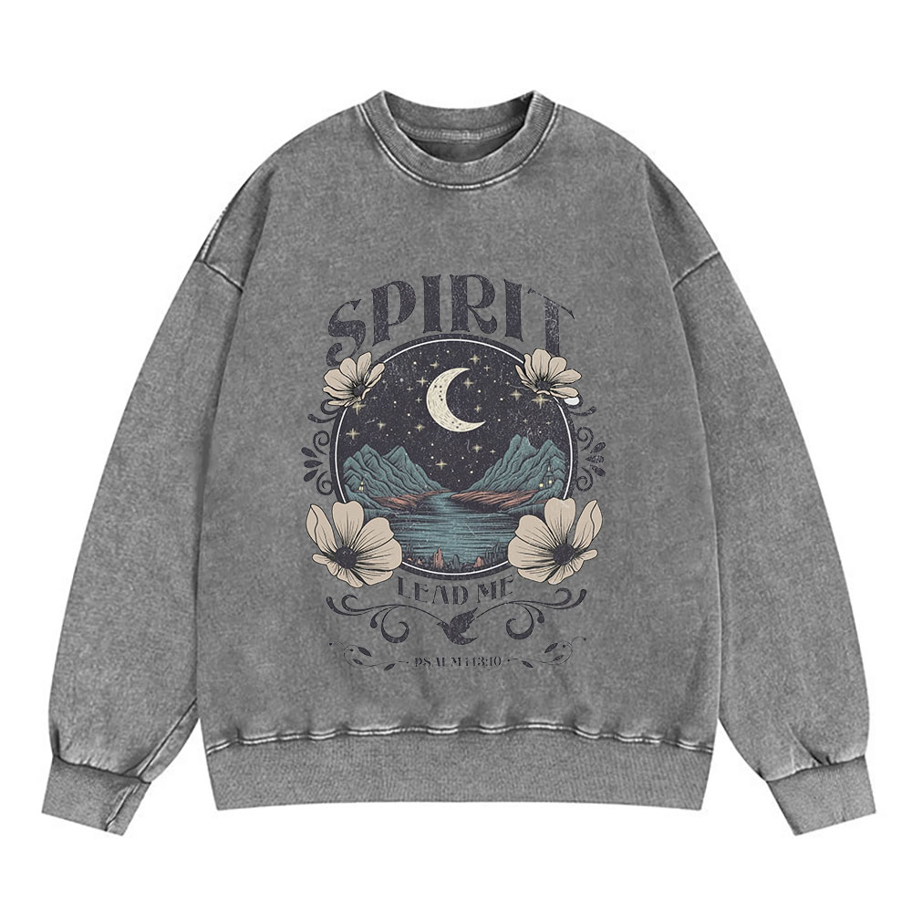 Spirit Lead Me Christian Washed Sweatshirt