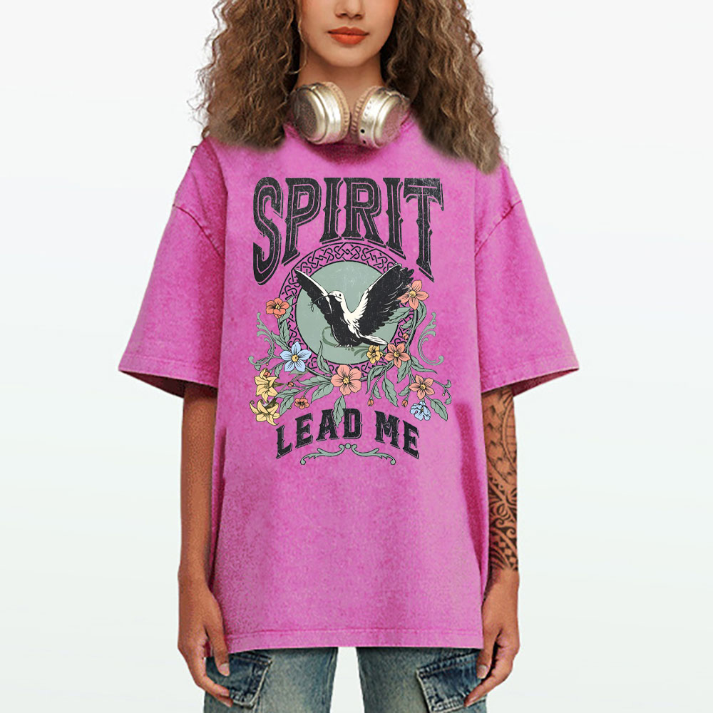 Spirit Lead Me Christian Washed T-Shirt