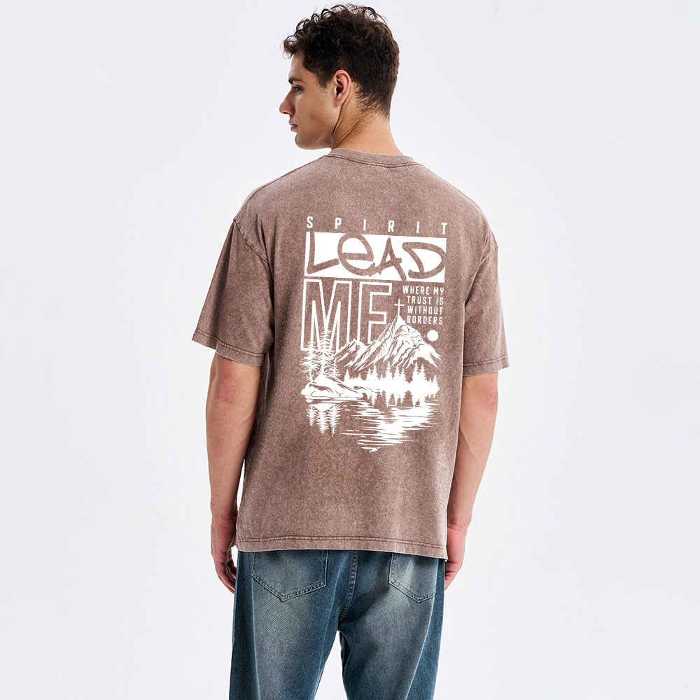 Spirit Lead Me Christian Washed T-Shirt