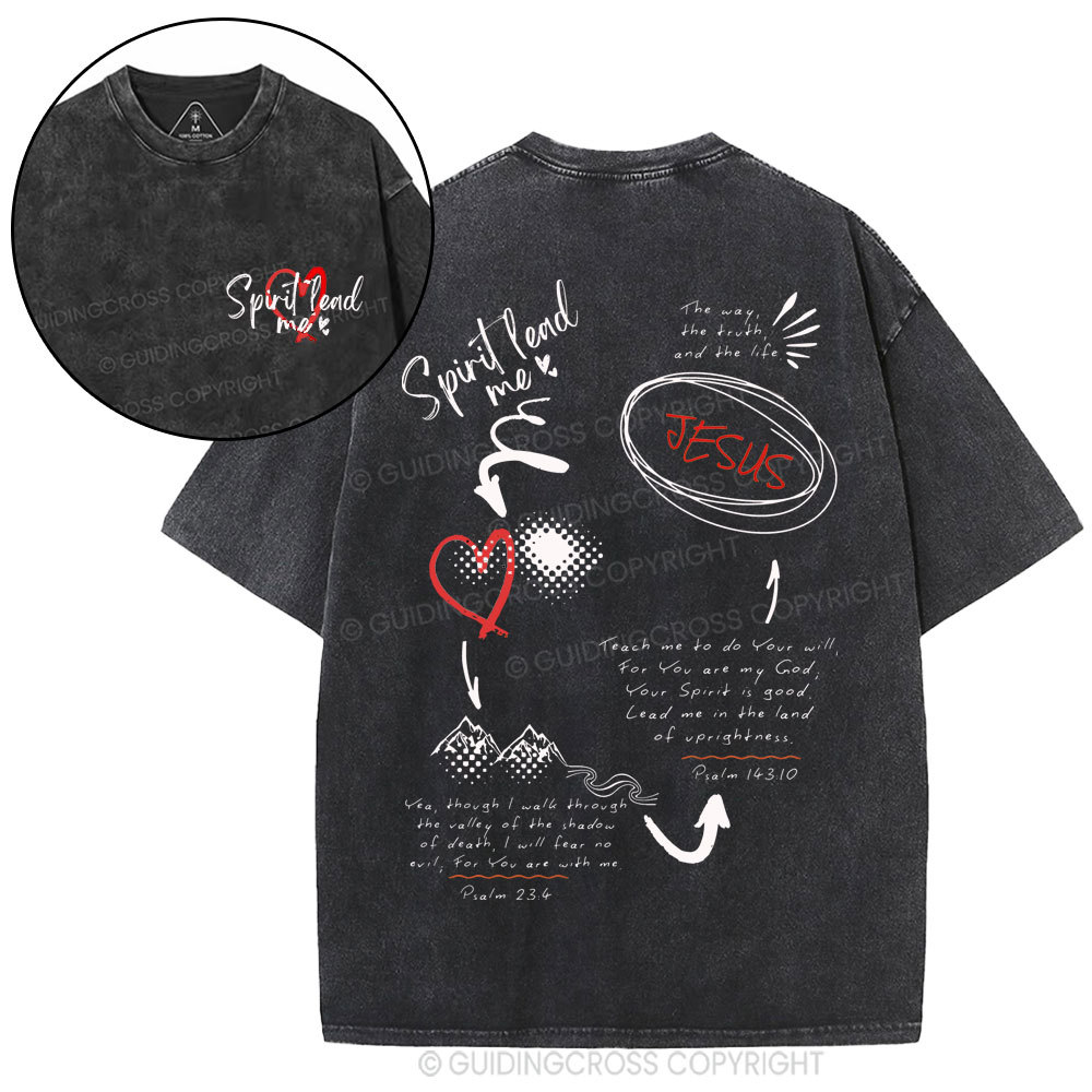 Spirit Lead Me Christian Washed T-Shirt