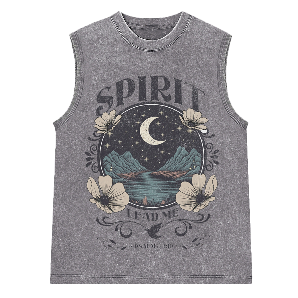 Spirit Lead Me Christian Washed sleeveless Tee
