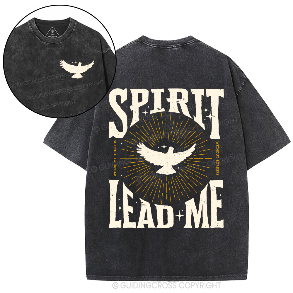 Spirit Lead Me Dove Christian Washed T-Shirt