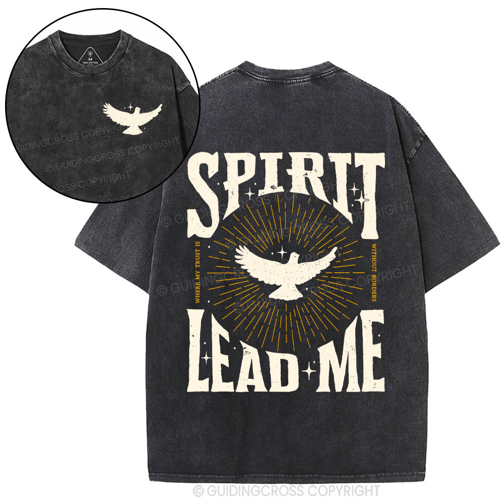 Spirit Lead Me Dove Christian Washed T-Shirt