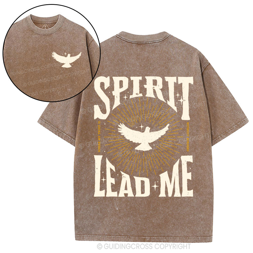 Spirit Lead Me Dove Christian Washed T-Shirt