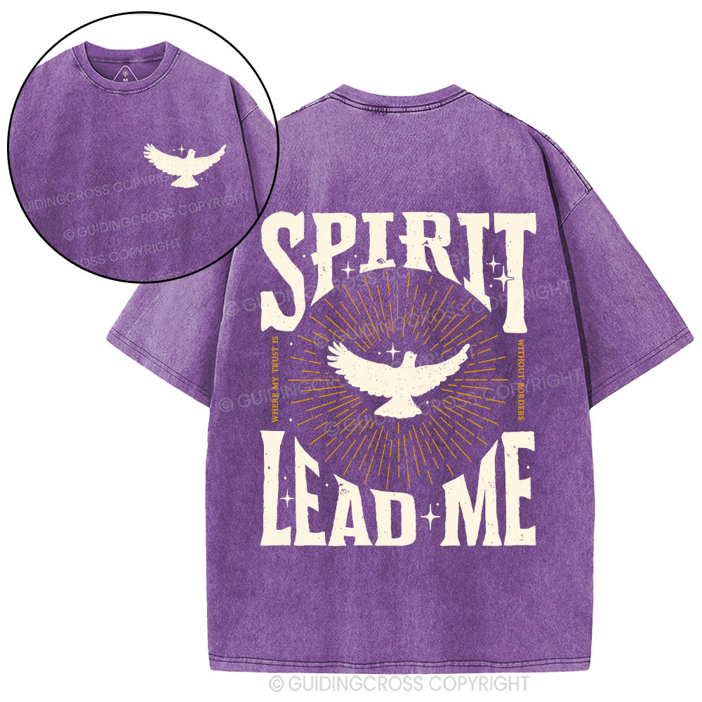 Spirit Lead Me Dove Christian Washed T-Shirt