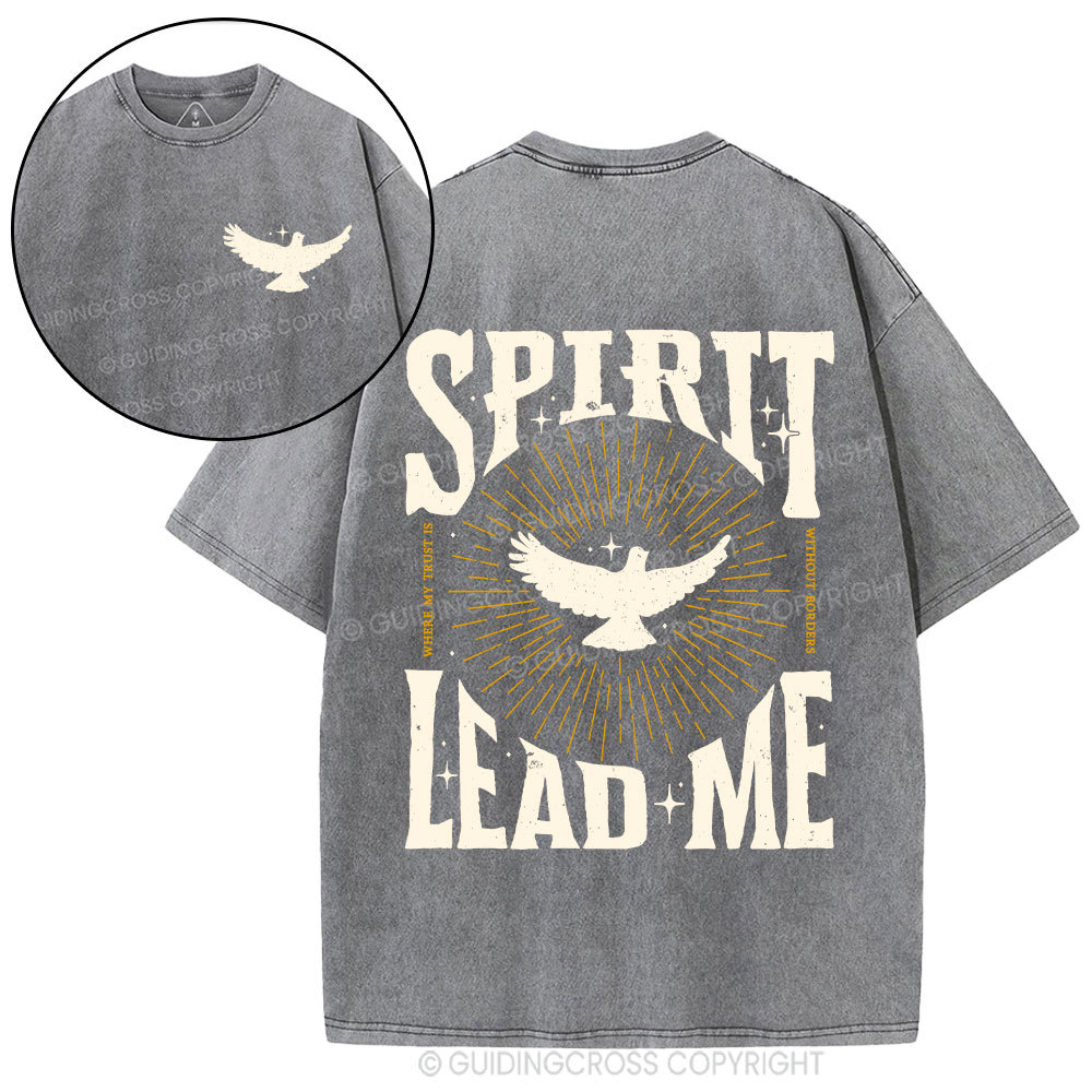Spirit Lead Me Dove Christian Washed T-Shirt