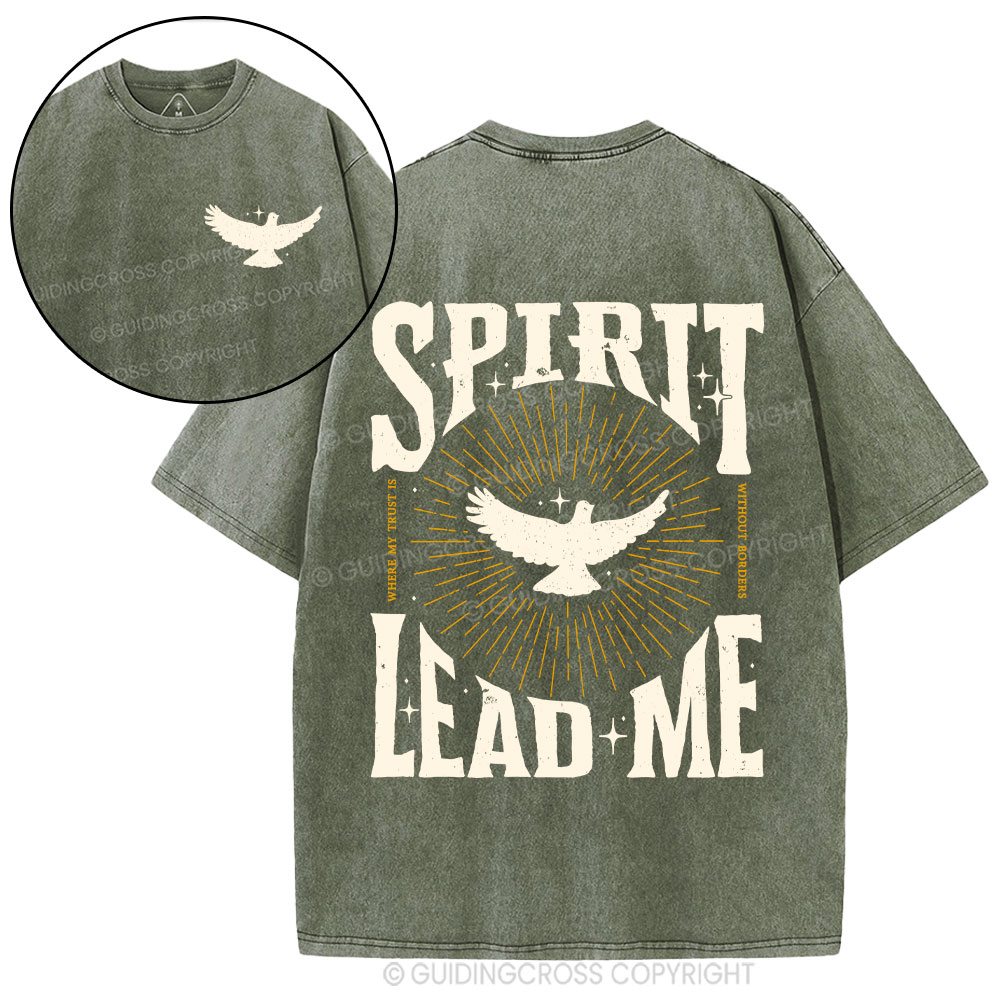 Spirit Lead Me Dove Christian Washed T-Shirt
