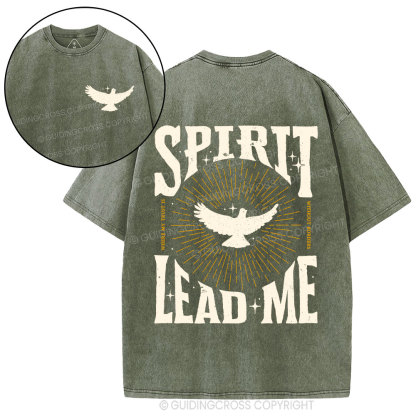 Spirit Lead Me Dove Christian Washed T-Shirt