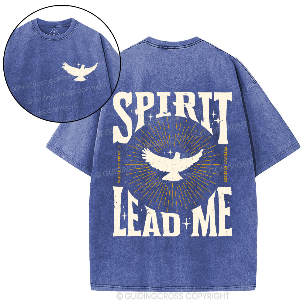 Spirit Lead Me Dove Christian Washed T-Shirt