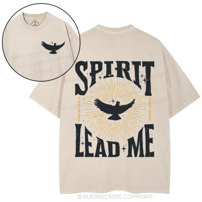 Spirit Lead Me Dove Christian Washed T-Shirt