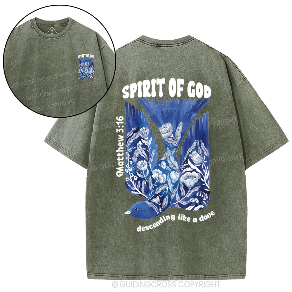 Spirit Of God Dove Christian Washed T-Shirt