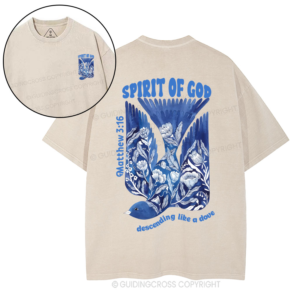 Spirit Of God Dove Christian Washed T-Shirt