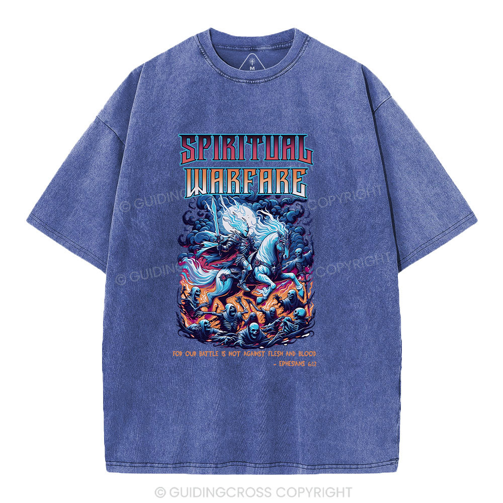 Spiritual Warfare Christian Washed T-Shirt