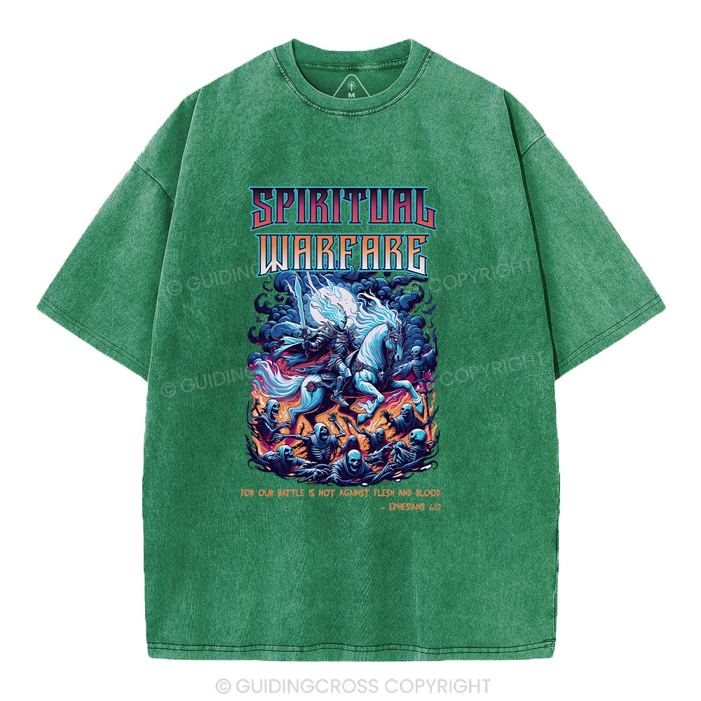 Spiritual Warfare Christian Washed T-Shirt
