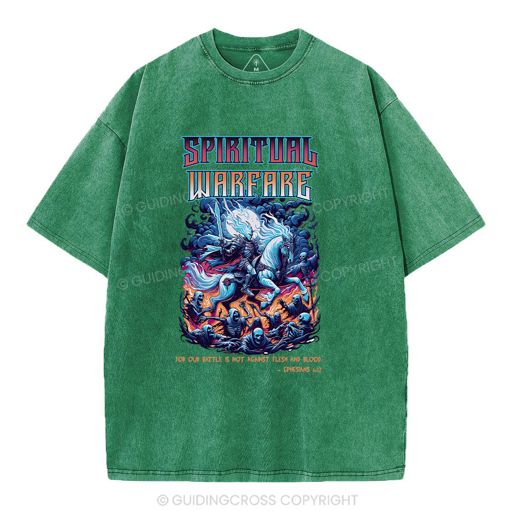 Spiritual Warfare Christian Washed T-Shirt