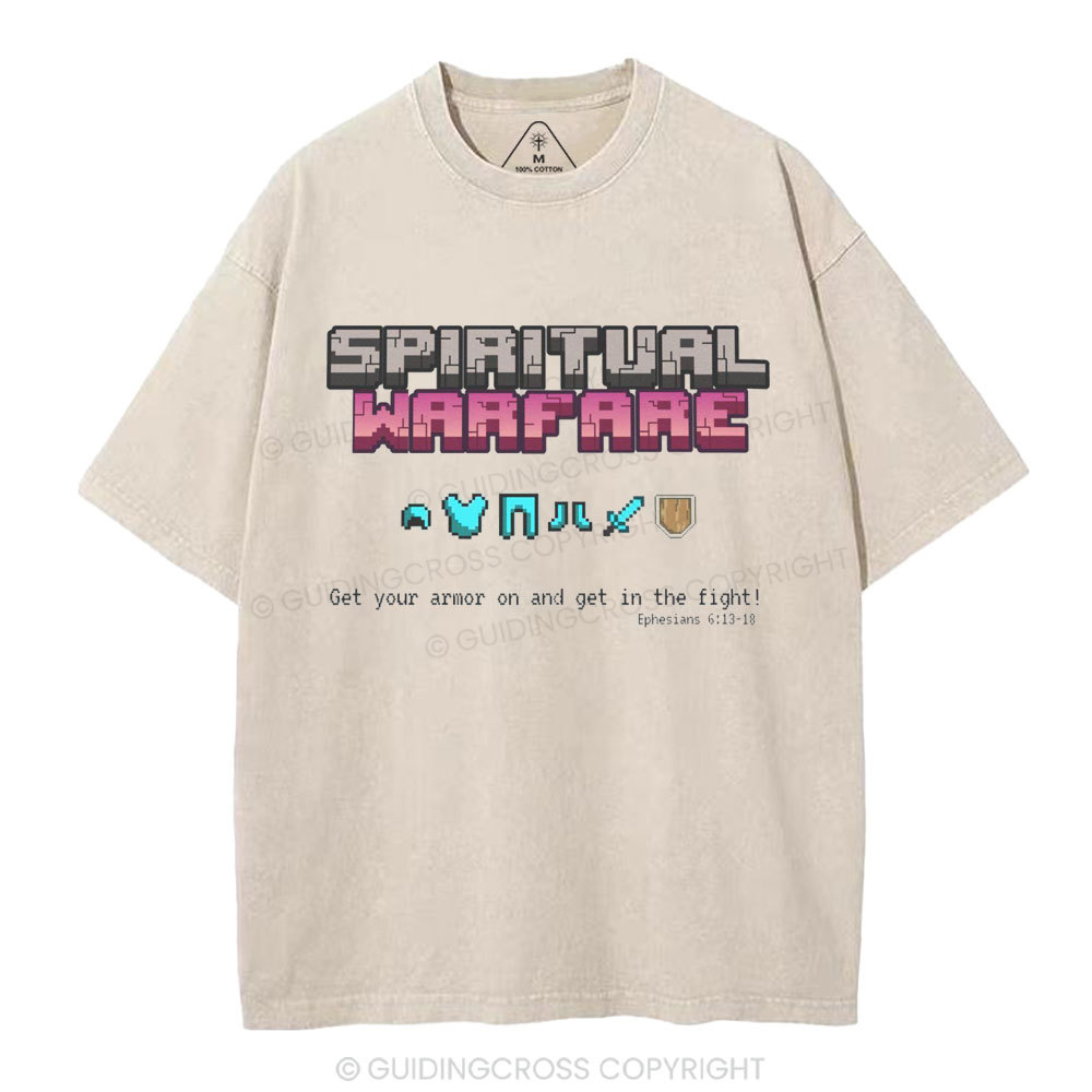 Spiritual Warfare Christian Washed T-Shirt