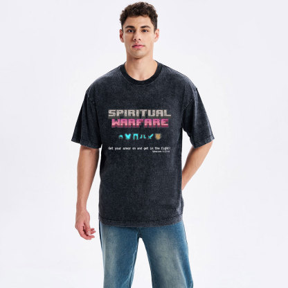 Spiritual Warfare Christian Washed T-Shirt