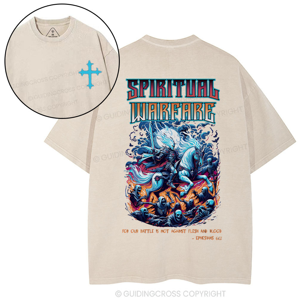 Spiritual Warfare Christian Washed T-Shirt