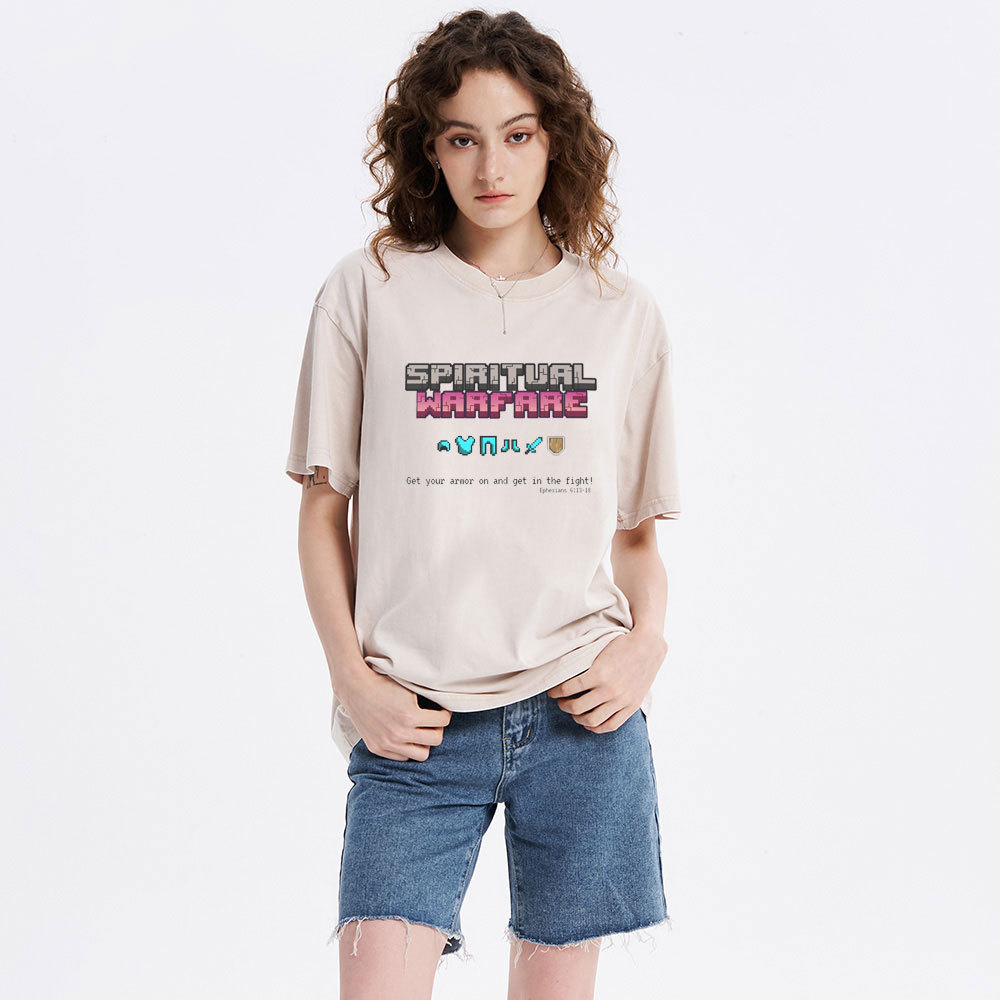 Spiritual Warfare Christian Washed T-Shirt