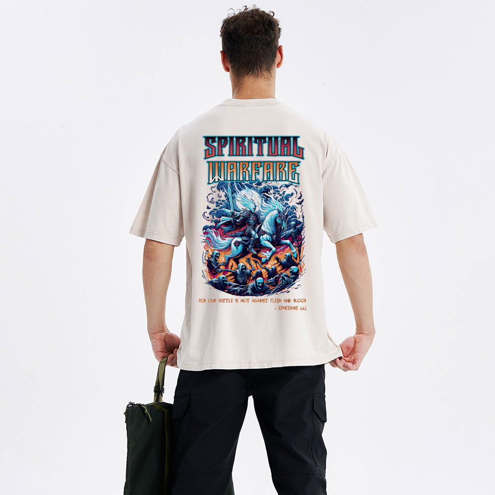 Spiritual Warfare Christian Washed T-Shirt
