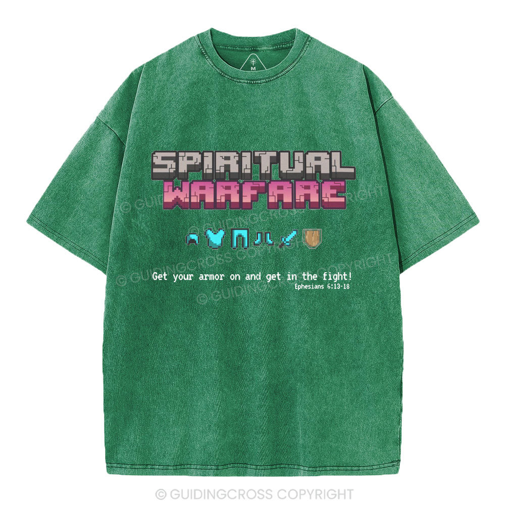 Spiritual Warfare Christian Washed T-Shirt
