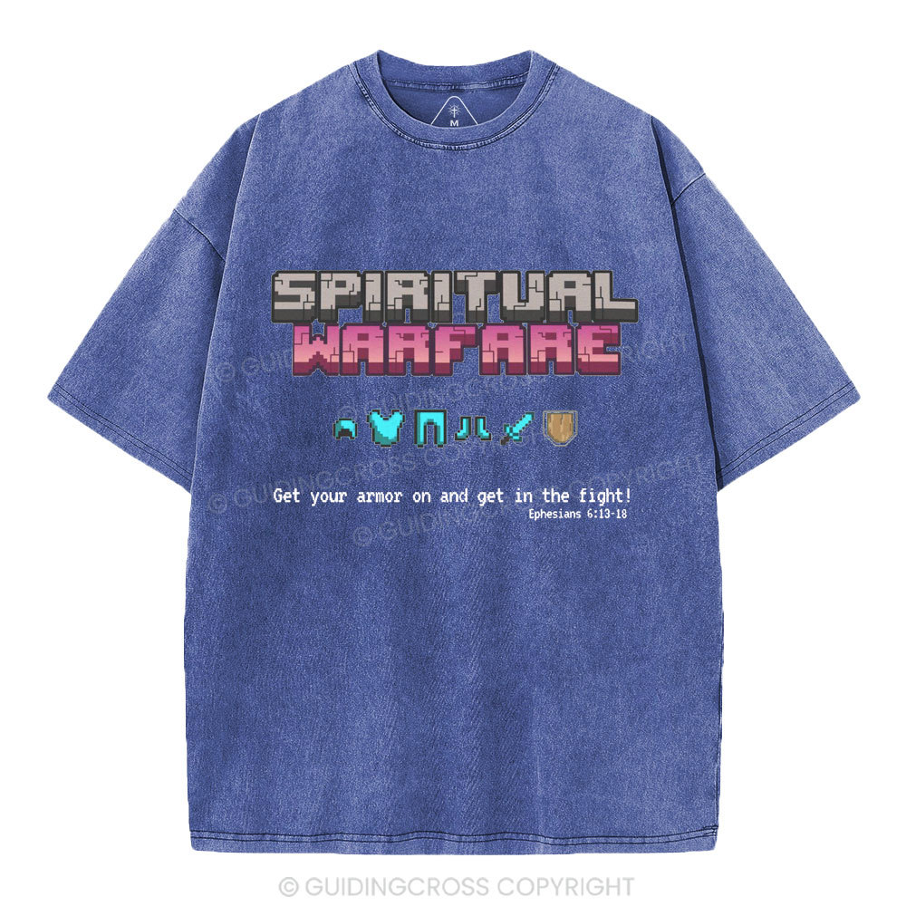 Spiritual Warfare Christian Washed T-Shirt