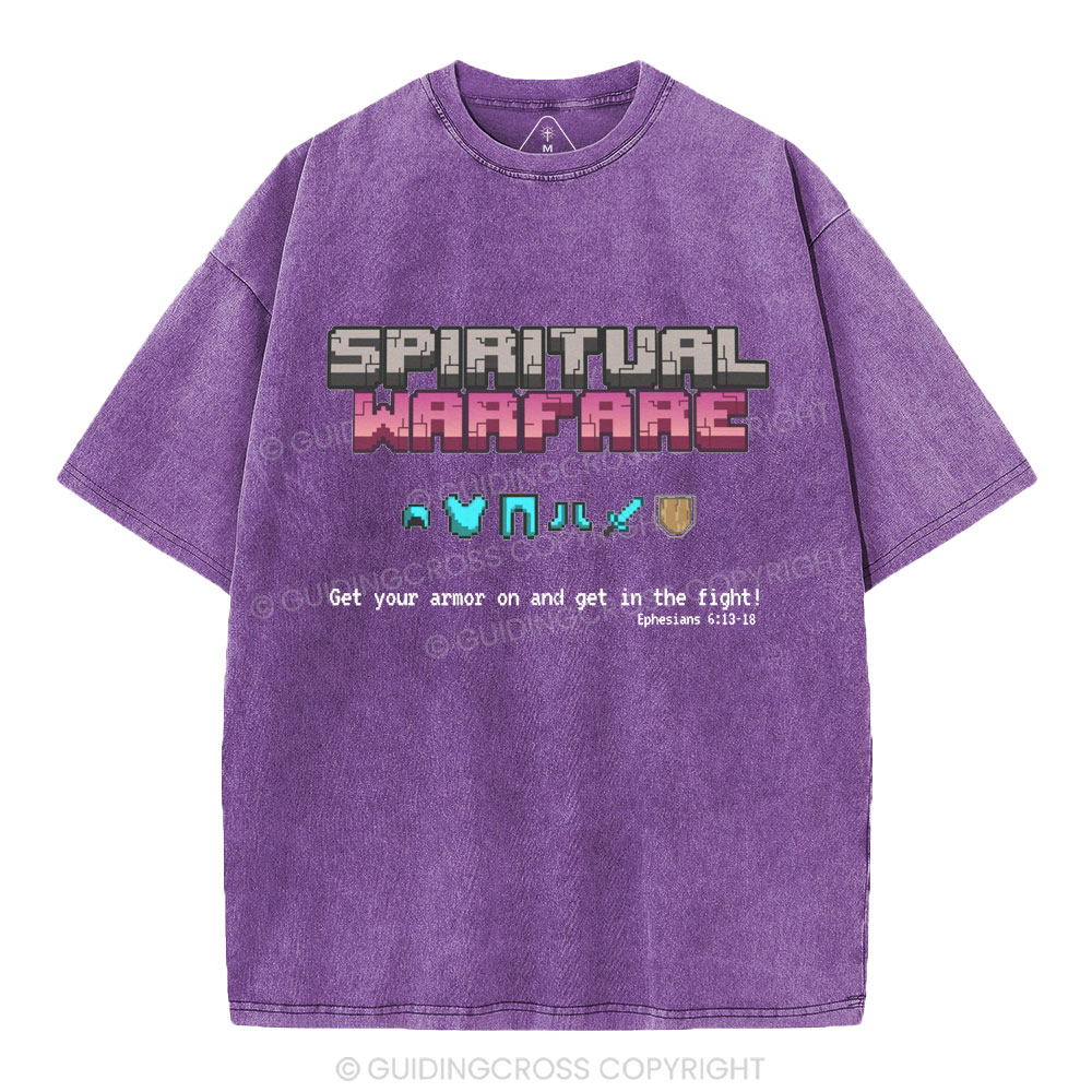 Spiritual Warfare Christian Washed T-Shirt