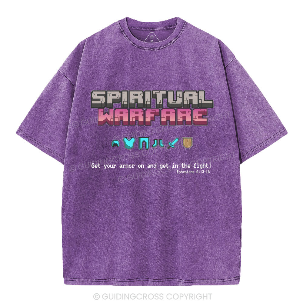 Spiritual Warfare Christian Washed T-Shirt