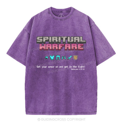 Spiritual Warfare Christian Washed T-Shirt